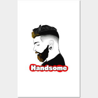 Handsome bearded man Posters and Art